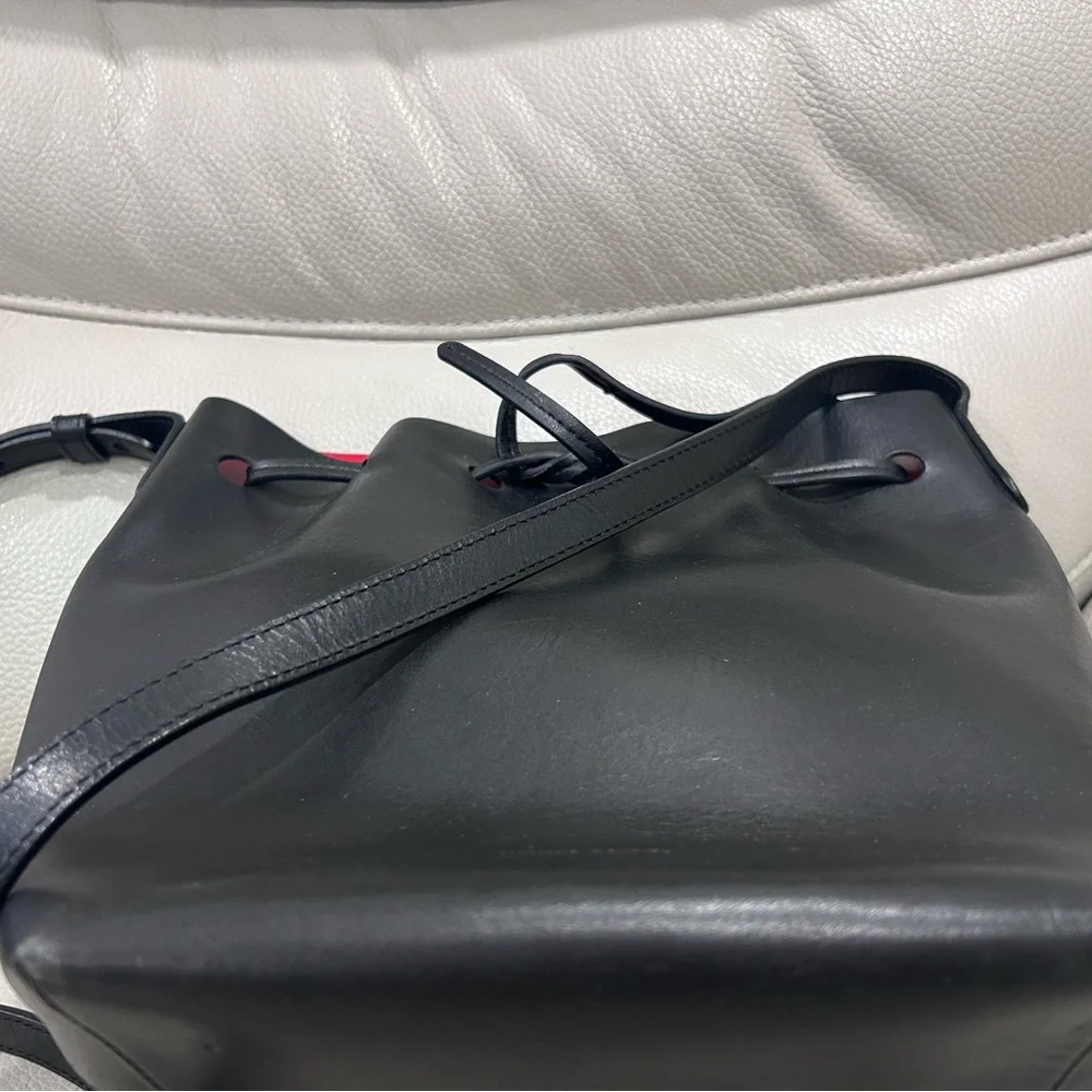 Mansur Gavriel Black Shoulder Bag with Drawstring Closure - Picture 5 of 6